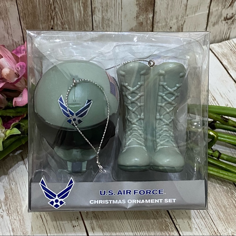 Kurt S Adler US Air Force Christmas Ornament Set Helmet & Boots